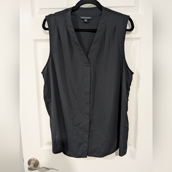 41 Hawthorn Black Sleeveless V-Neck Blouse in Size 1X - Picture 1 of 8